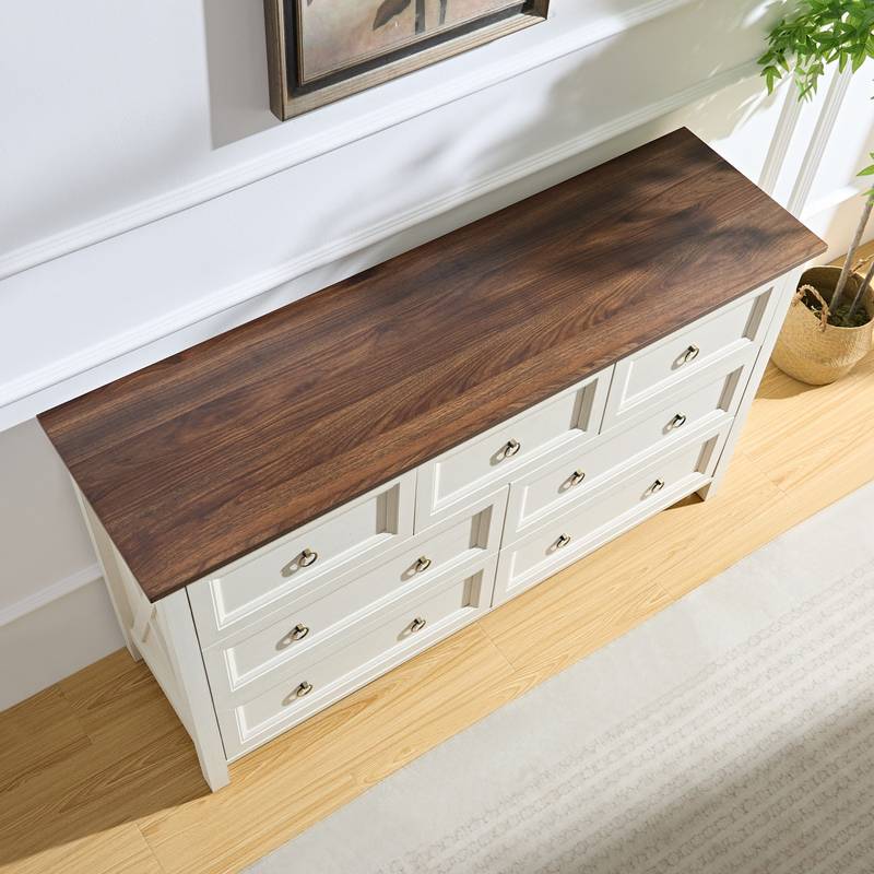 Rustic Farmhouse 7-Drawer Dresser & TV Stand