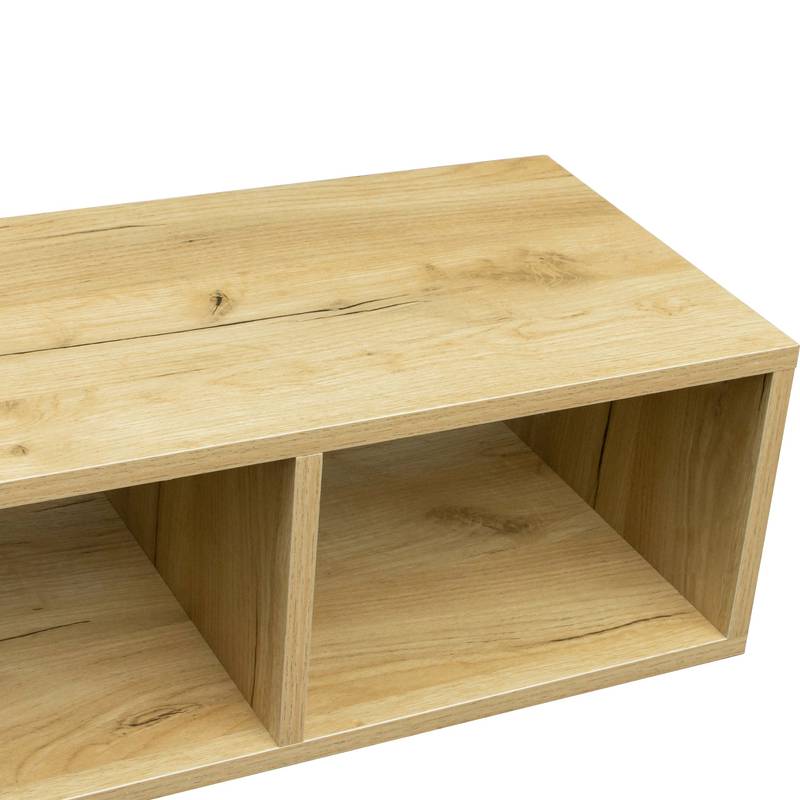 Chic Oak L-Shaped TV Stand & Bookcase