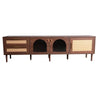 Rattan-Inspired TV Console with Stylish Storage