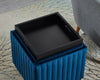 Beige Velvet Cube Storage Ottoman with Coffee Tray