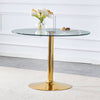 Chic Glass & Gold Round Dining Table