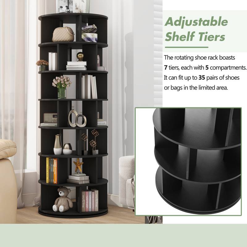 Spinning Shoe Tower - Stylish 7-Tier Organizer