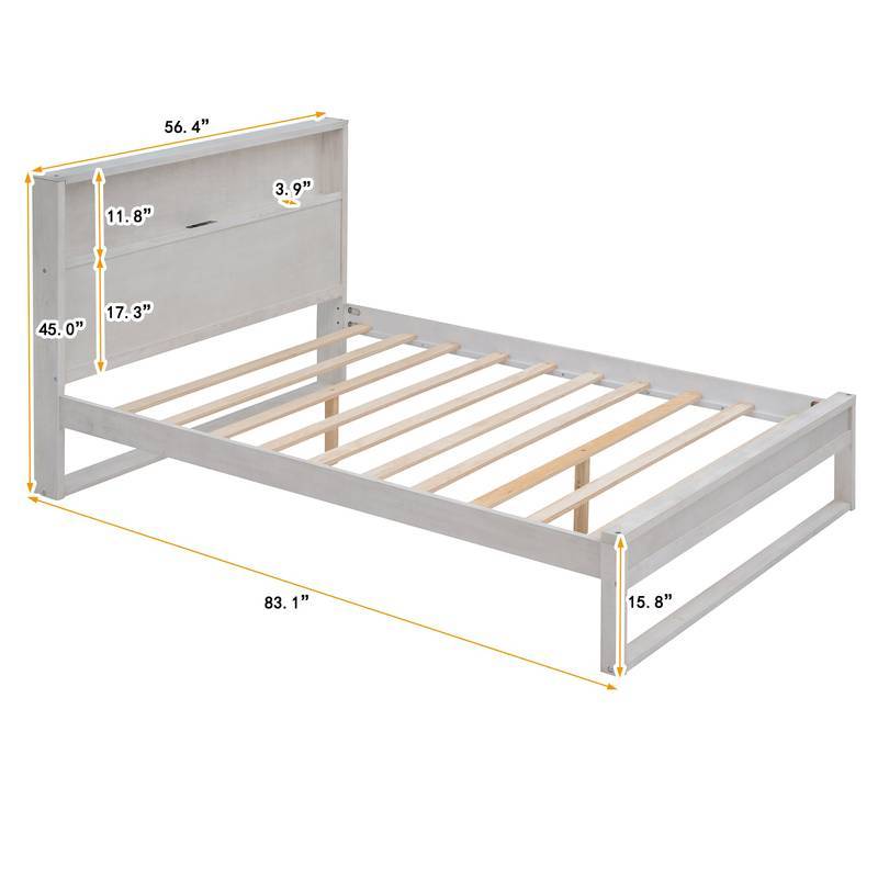 Chic Storage Platform Bed with USB & Sockets