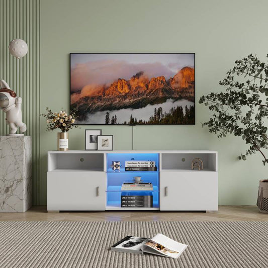 LED Modern TV Stand with Drawer and Media Console