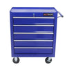 Blue Rolling Tool Cart with 5 Drawers