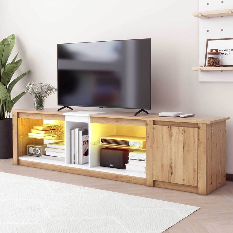 Sleek LED TV Stand with Versatile Storage