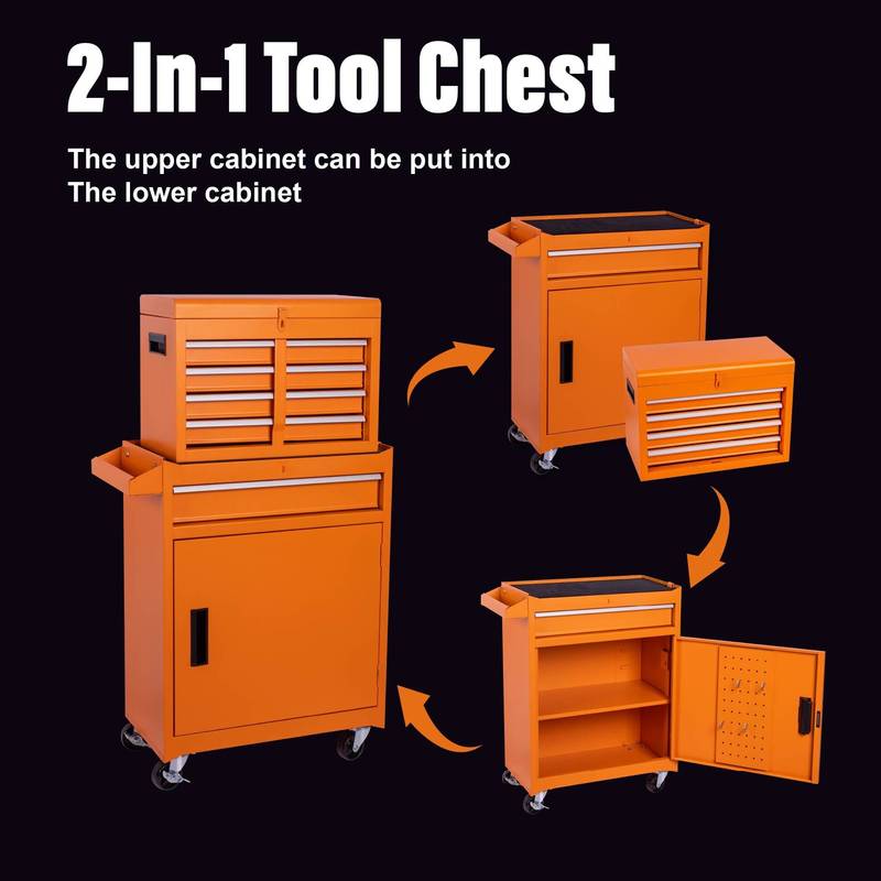 Rolling Tool Organizer with Detachable Box