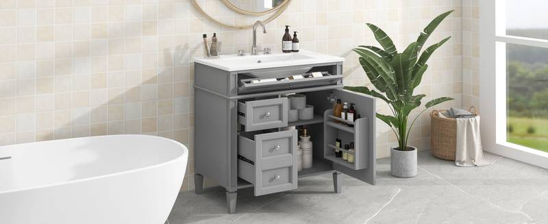 Chic Modern Bathroom Vanity with Stylish Sink and Ample Storage