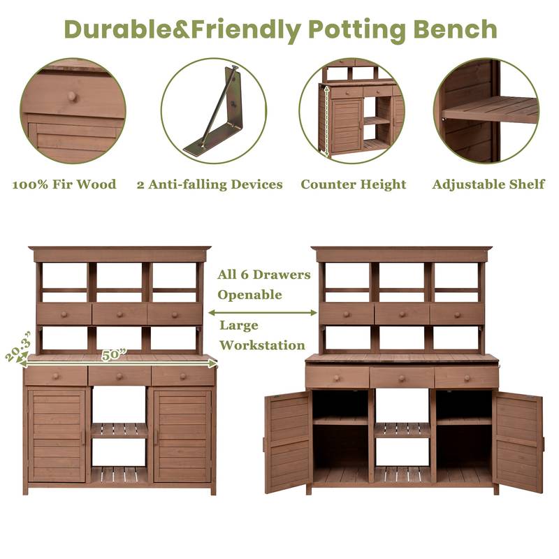 Garden Haven Potting Bench & Storage Station
