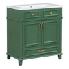 Vintage Green Bathroom Vanity with Soft-Close Storage
