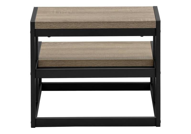 Chic Black Metal Step Stool with Dark Taupe Finish