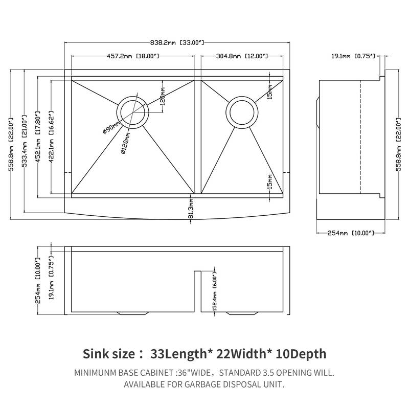 Stylish Farmhouse Double Bowl Kitchen Sink