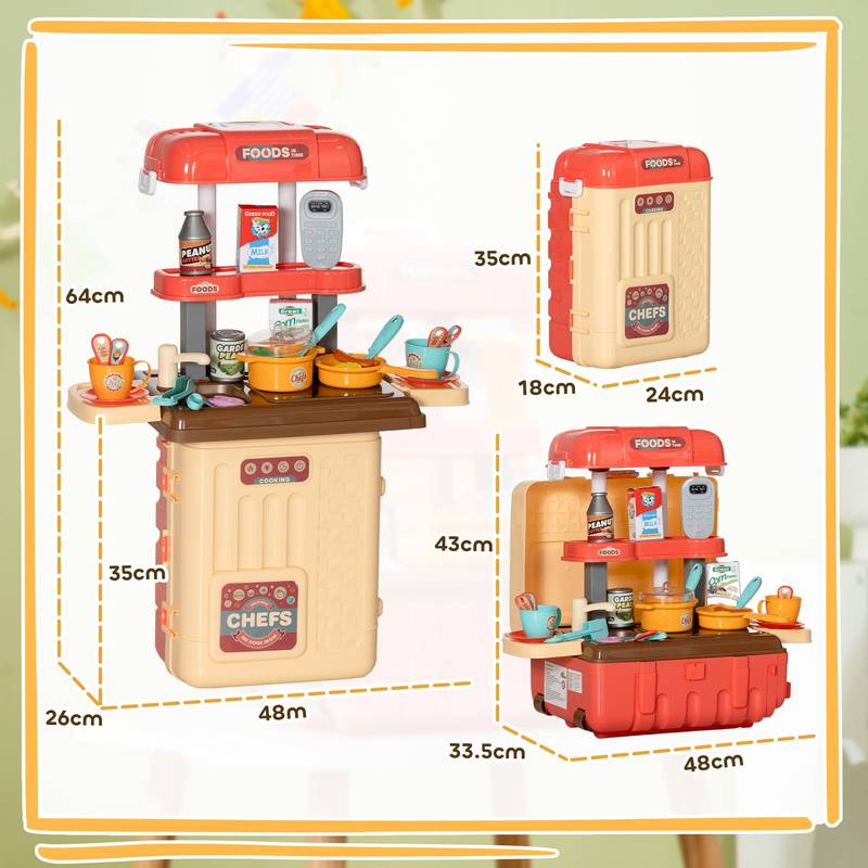 Kid's Foldable Kitchen Playset – Travel Fun & Pretend Cooking Adventure!