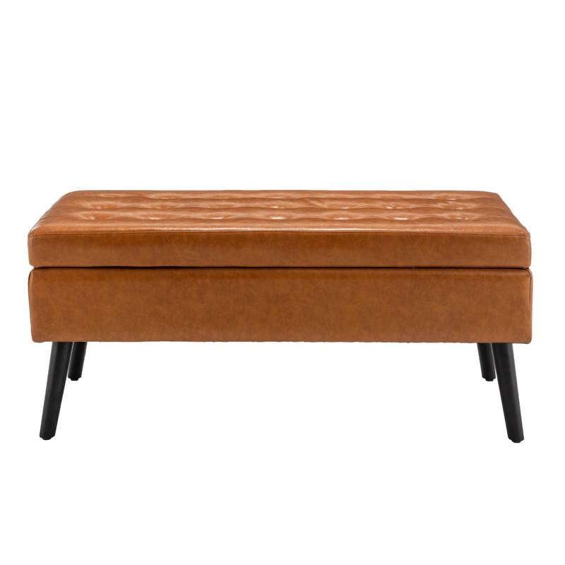 Stylish Leather Storage Bench