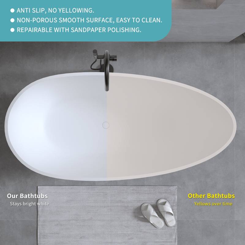 Elegant Matte White Freestanding Soaking Tub