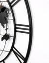 Sleek World Map Wall Clock with Gold Accents