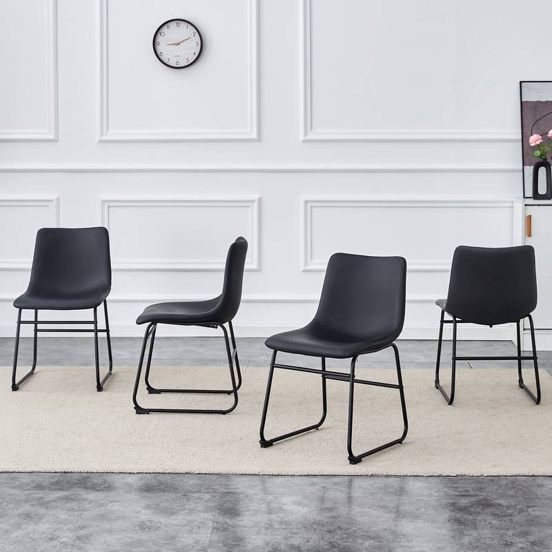 Sleek Black PU Leather Chair