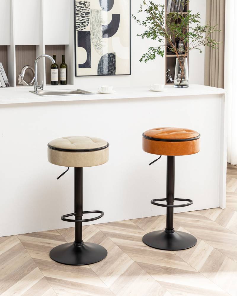 Stylish Swivel Bar Stools - Set of Two