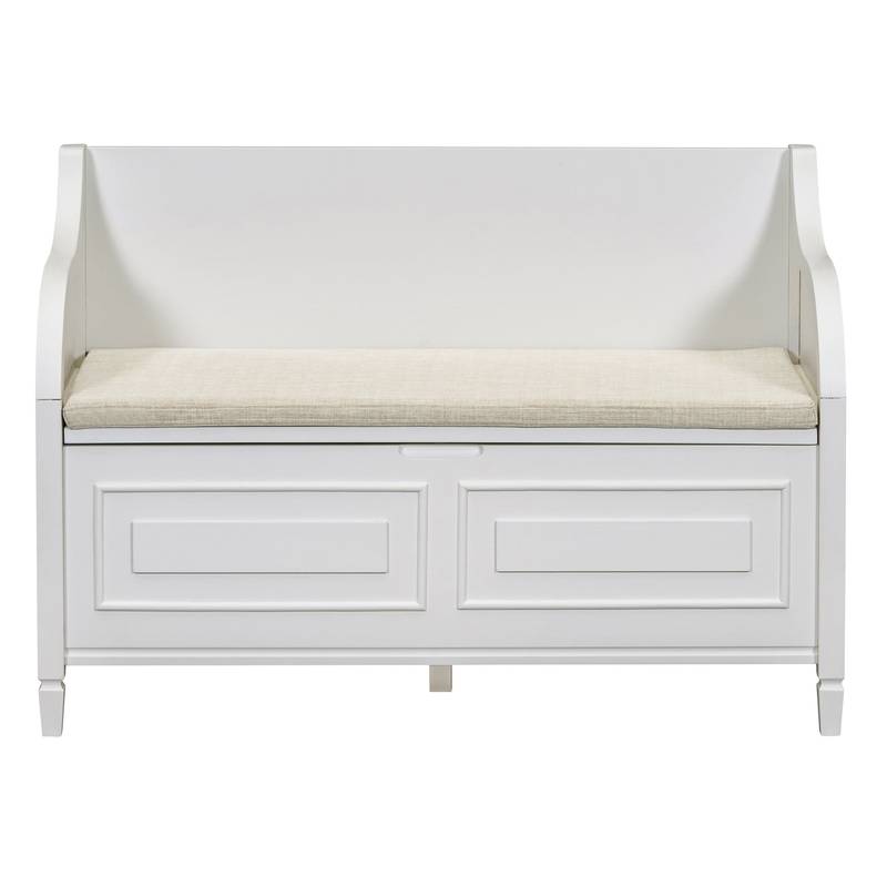 Rustic Charm Storage Bench with Safety Hinge