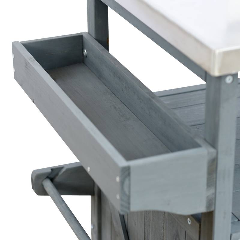 Farmhouse Rolling Grill Station & Bar Cart