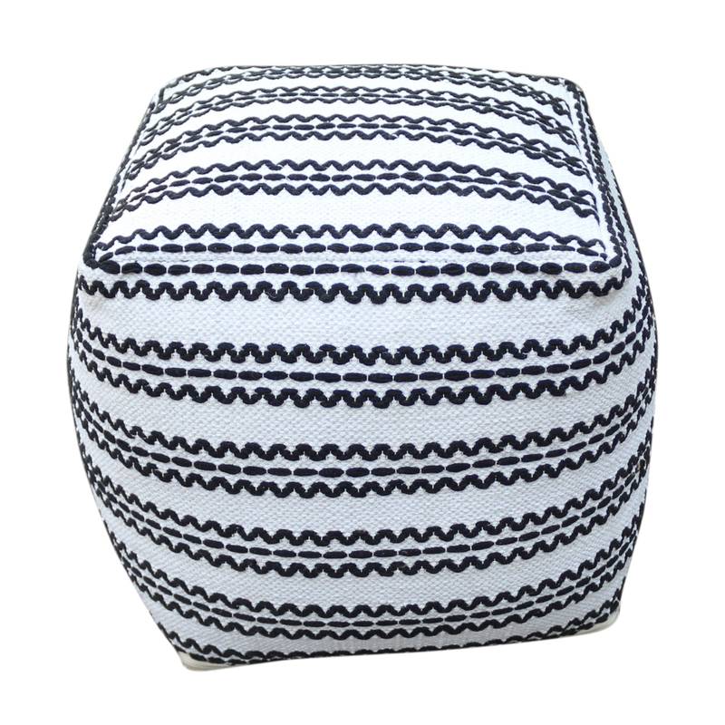 Lani Chic Black and Natural Pouf