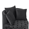 Cozy Velvet Swivel Chair with Tufted Design and Plush Pillows
