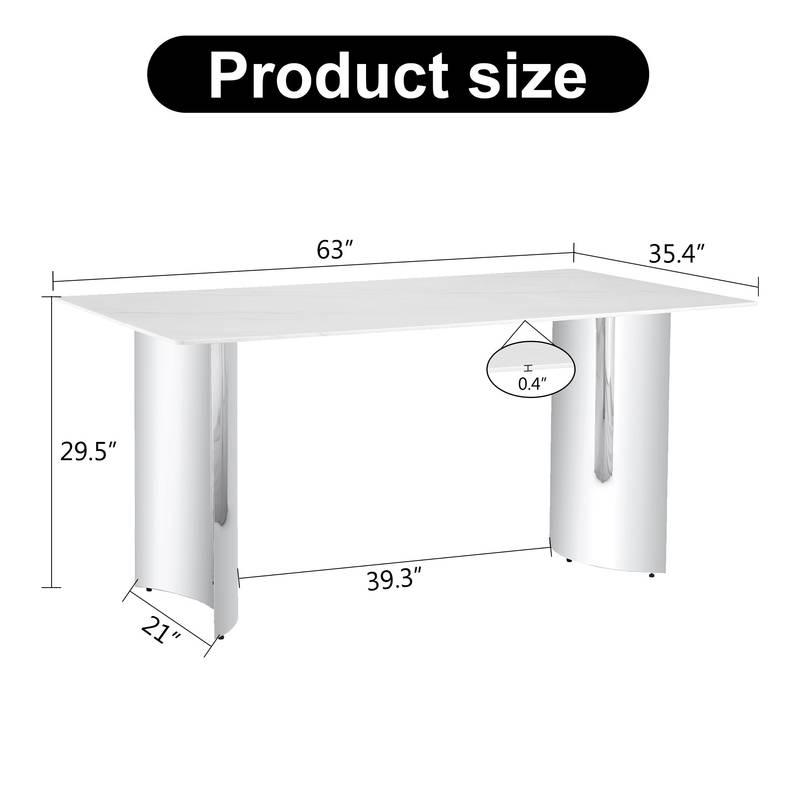 Sleek Marble-Design Dining Table