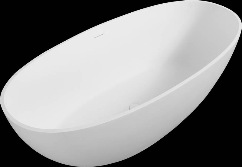 Luxury Soaking Stone Bathtub - Elegant Matte White Design