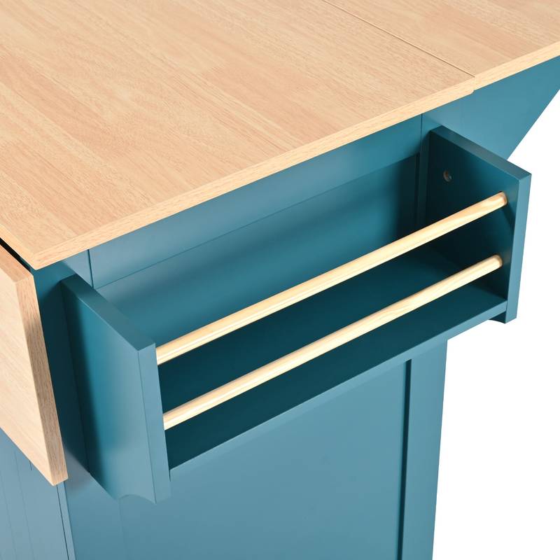 Versatile Rolling Kitchen Island with Drop Leaves and Power Outlet