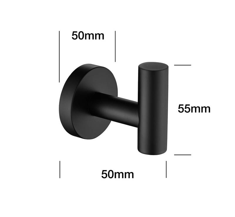 Sleek Black Wall Hooks - No Drill, Stylish & Functional!