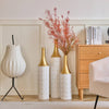 Gorgeous White Metal Vase Trio