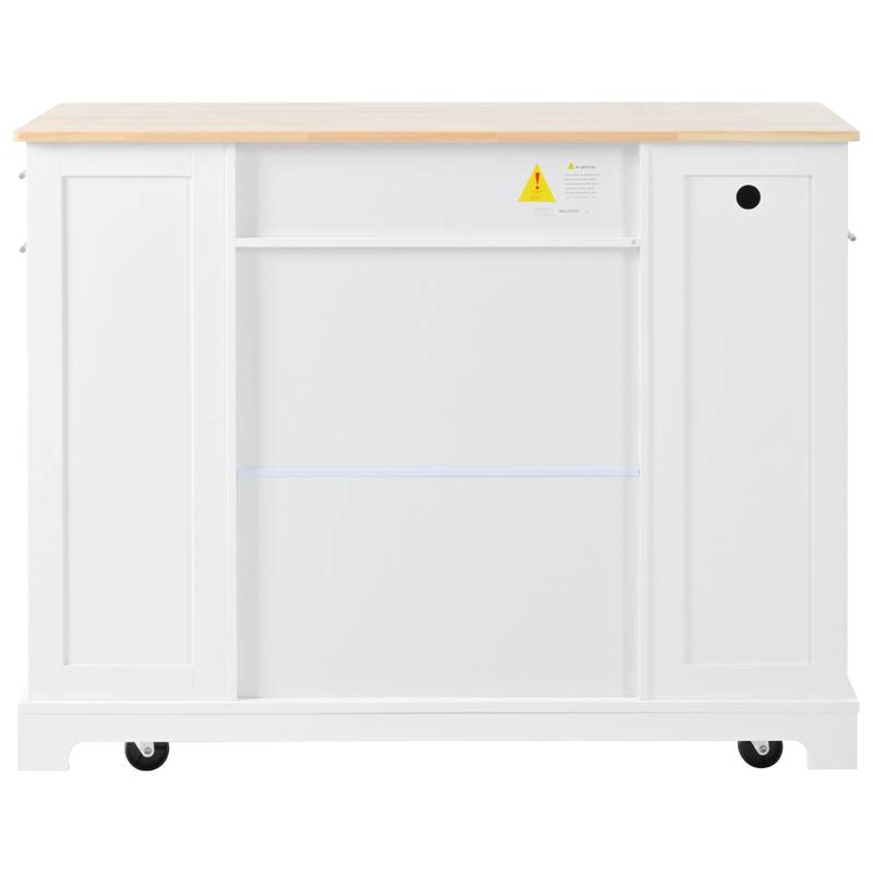 Chic Kitchen Island with Hidden Trash & Storage Solutions