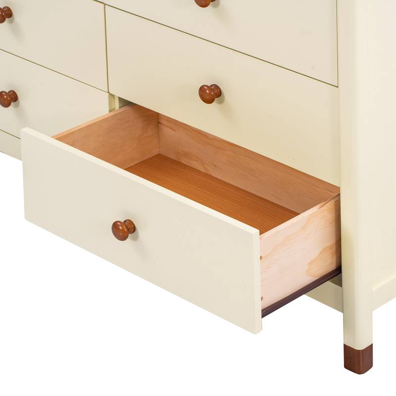Charming Kids' Storage Dresser in Cream & Walnut