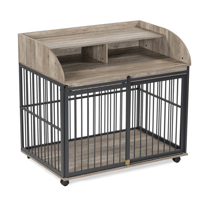 Stylish Sturdy Dog Crate End Table with Storage