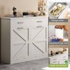 Sleek White Trash Cabinet with Easy Installation and Odor Control