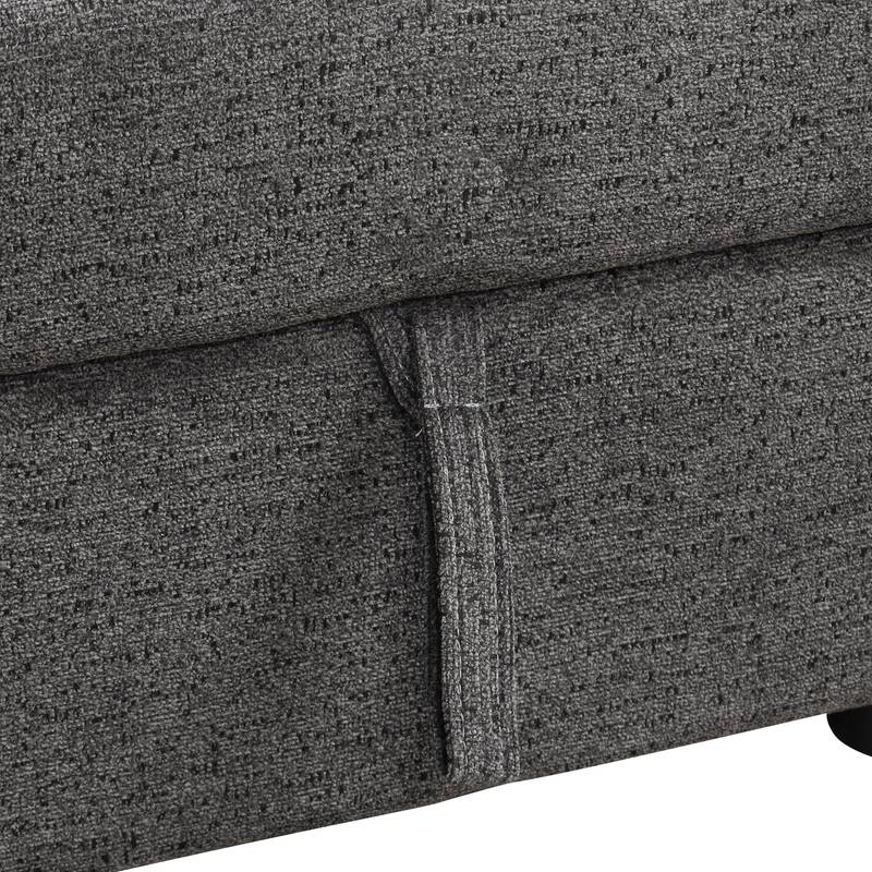 Versatile L-Shaped Sofa Bed with Side Shelf & Stools