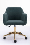 Chic Green Teddy Swivel Chair with Gold Legs
