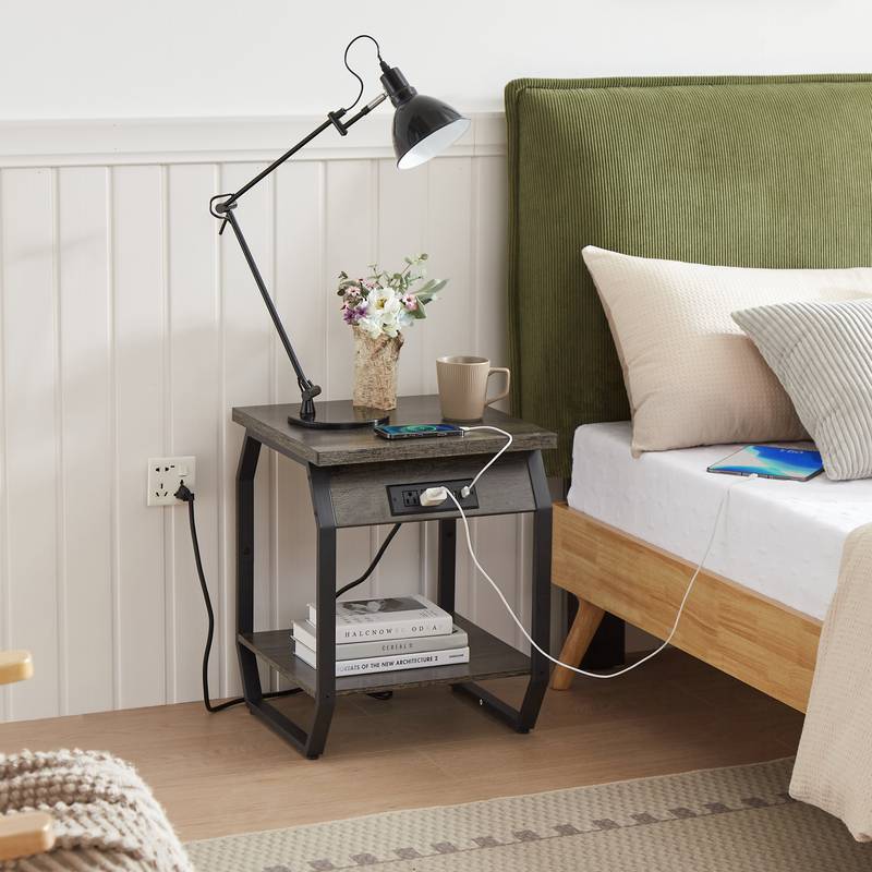 Stylish Charging End Tables - Set of Two with USB Ports