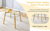 Chic Gold-Base Glass Dining Table – Perfect for Home & Office Gatherings!