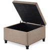 Chic Linen Storage Ottoman with Stylish Button Tufting
