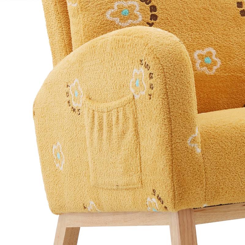 Cozy Mustard Rocker: Modern Mid-Century Accent Chair