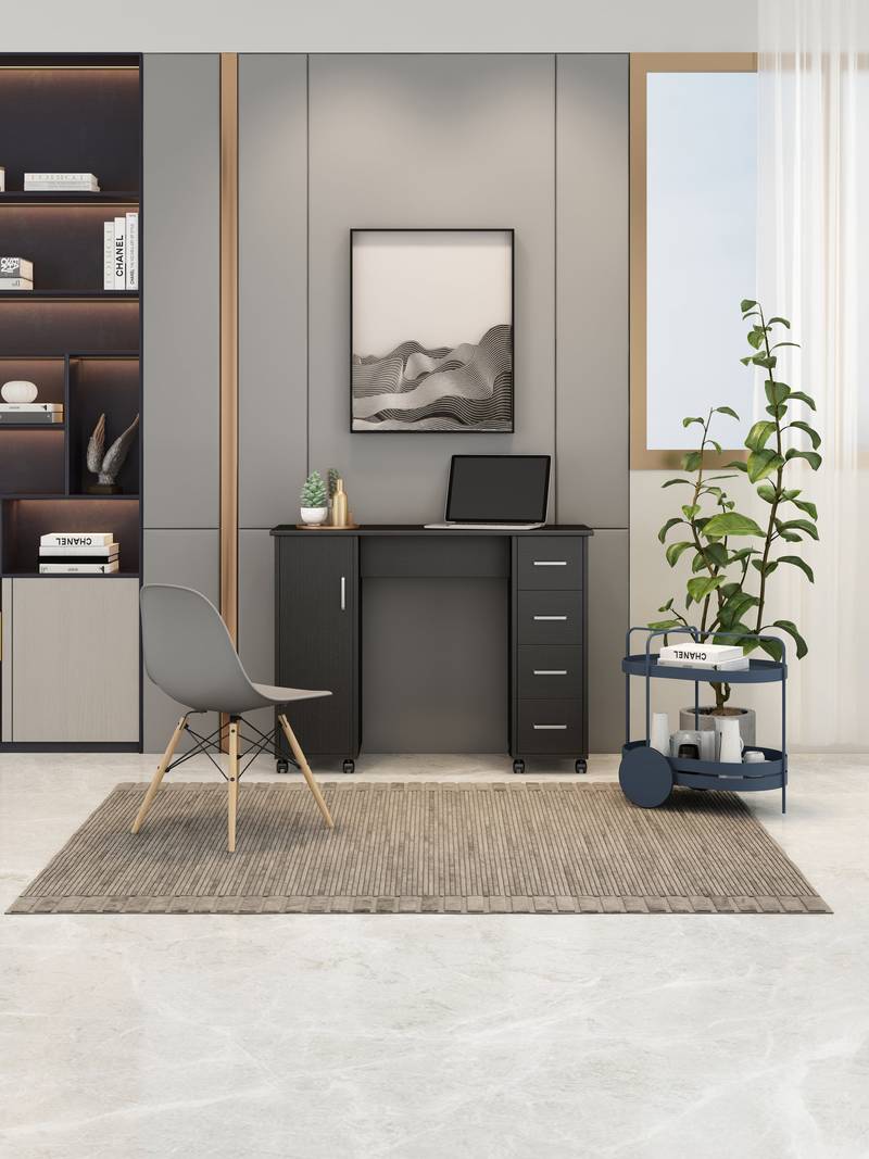 Versatile Wheels & Storage Desk – Perfect for Home and Office!