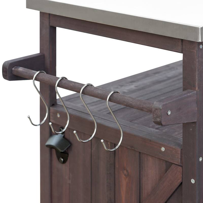 Rustic Rolling Outdoor Kitchen Bar & Grill Station