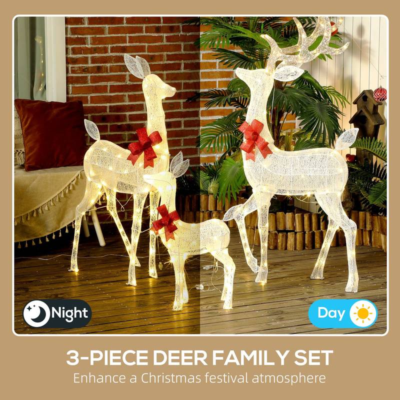 Shimmering Christmas Reindeer Family Set