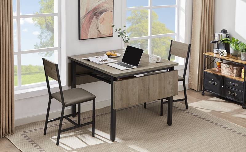Cozy Foldable Dining Table in Grey