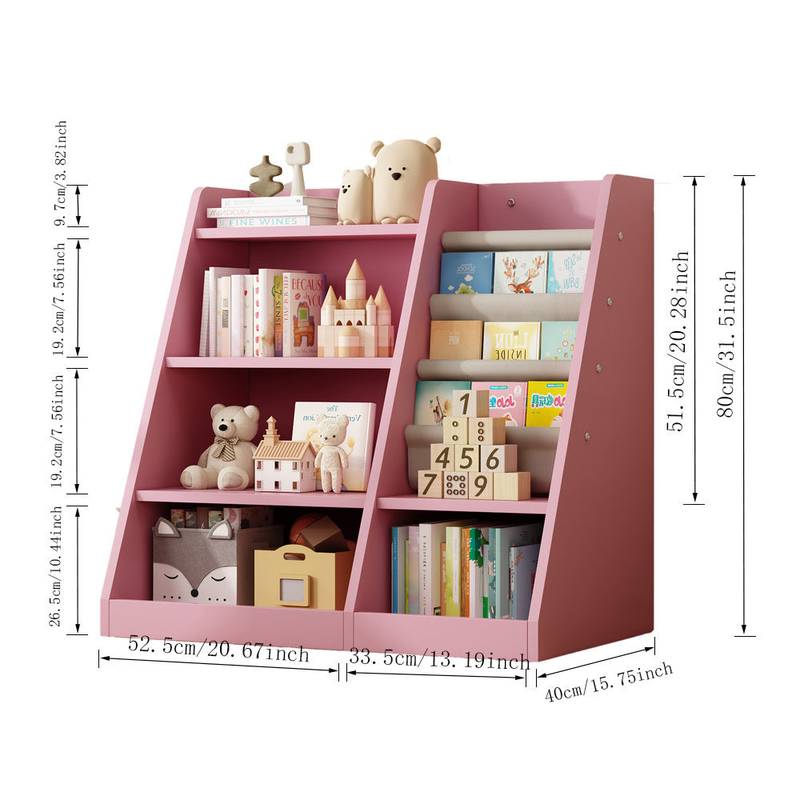 Charming Pink Toy & Book Organizer for Kids