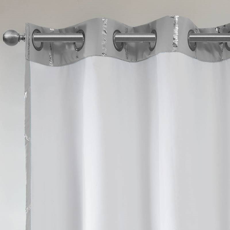 Light-Blocking Metallic Grommet Curtain Panel
