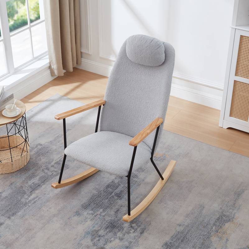 Cozy Rocking Chair with Adjustable Headrest