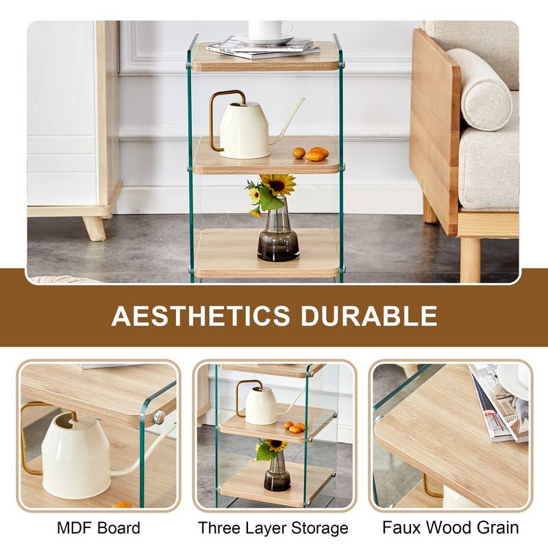 Stylish Trio Storage Nightstand