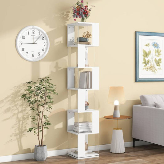 Spinning Acrylic Bookshelf - Creative Multi-Function Rack for Your Living Room